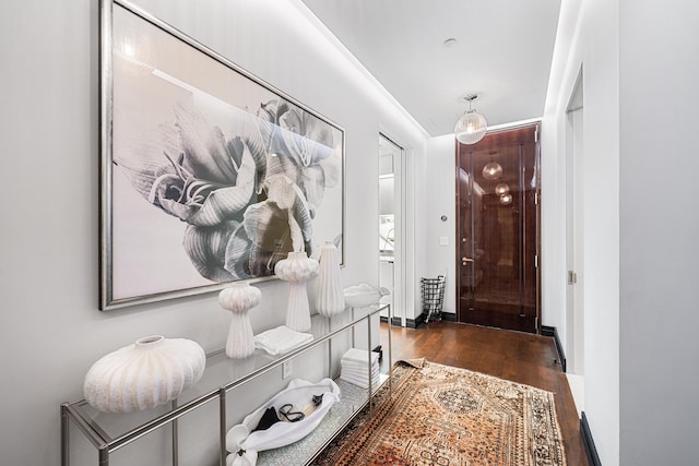 hallway featuring wood finished floors