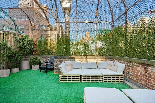123 E 69th St, New York City, NY 10021 - view of patio featuring an outdoor living space