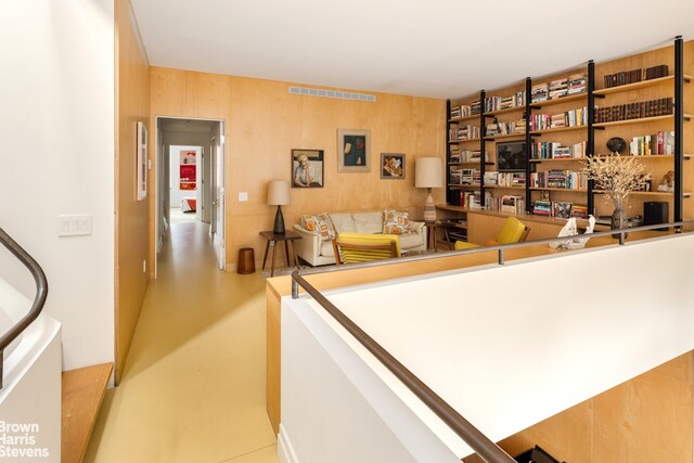 interior space with visible vents and finished concrete flooring