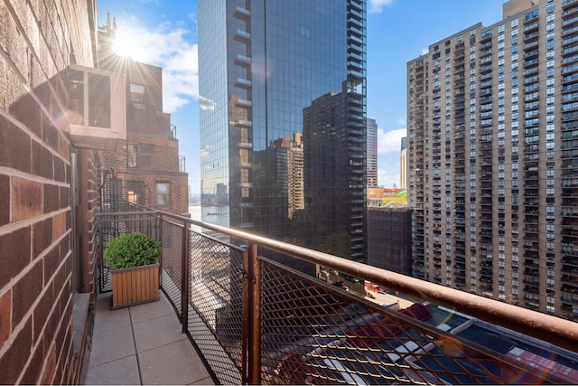 balcony featuring a view of city