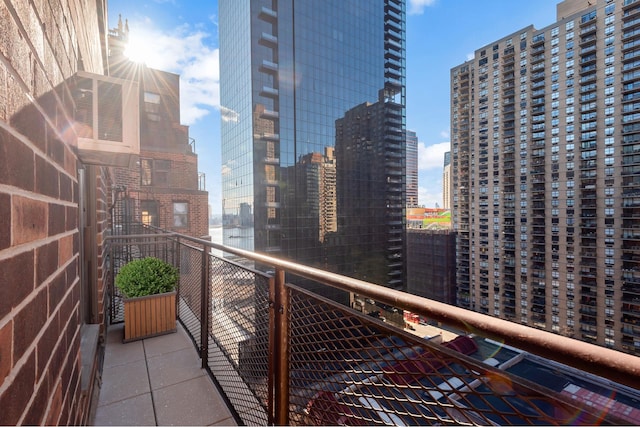 balcony with a view of city