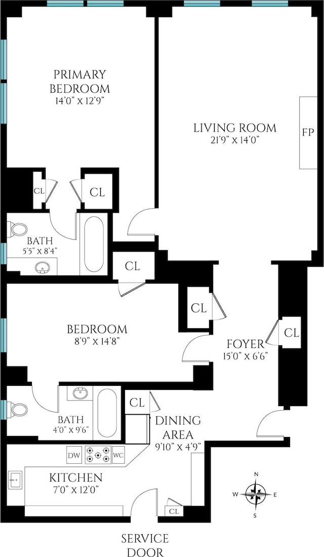 400 E 59th St Unit 4C, New York City, NY 10022 - room layout