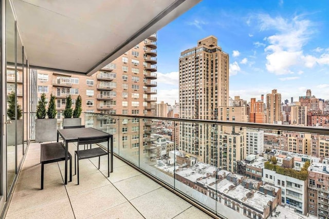 balcony with a city view