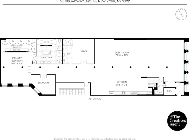 515 Broadway Unit 4B, New York City, NY 10012 - floor plan / room layout