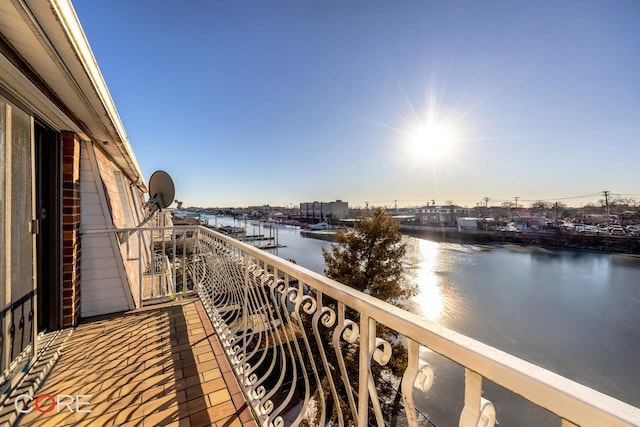 balcony with a water view