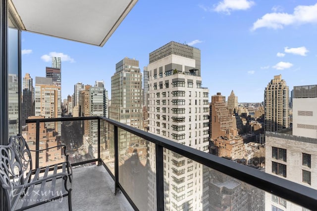 balcony with a view of city