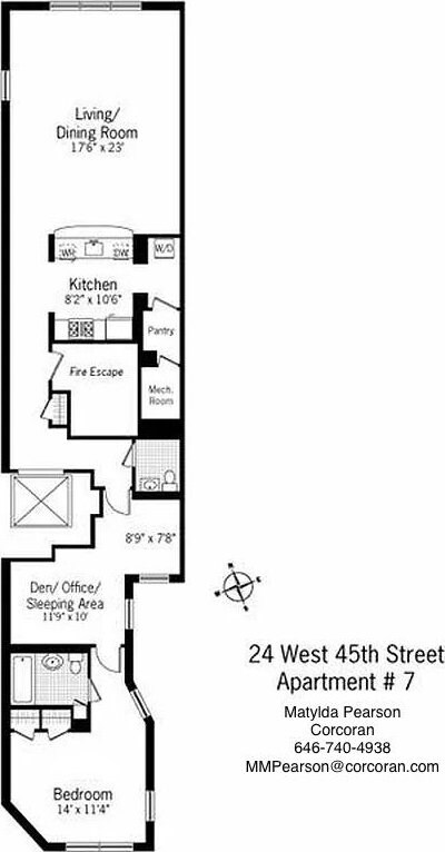 24 W 45th St Unit 7, New York City, NY 10036 - view of floor plan / room layout