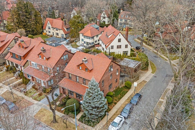 drone / aerial view with a residential view