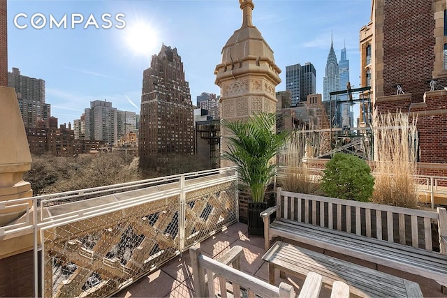 balcony with a city view