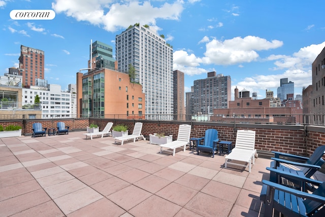 view of patio featuring a city view