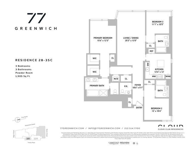 77 Greenwich St Unit 33C, New York City, NY 10006 - view of layout