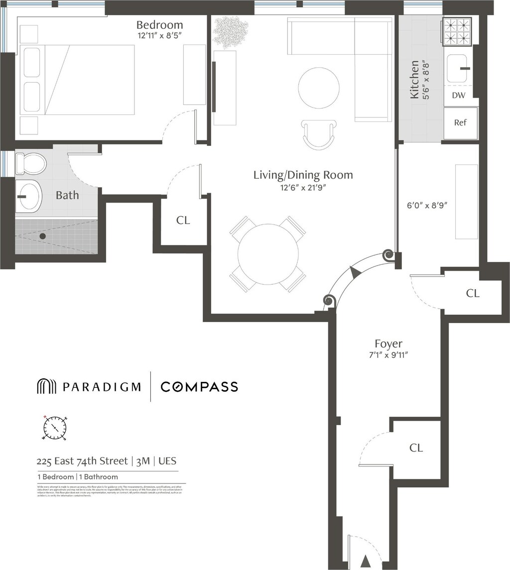225 E 74th St Unit 3M, New York City, NY 10021 - view of living room