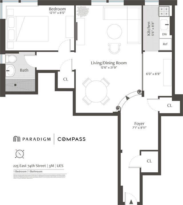 225 E 74th St Unit 3M, New York City, NY 10021 - view of living room