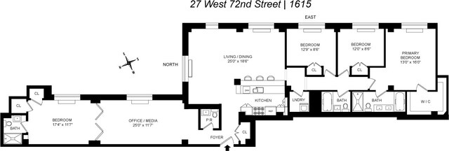 27 W 72nd St Unit 1615, New York City, NY 10023 - floor plan / room layout