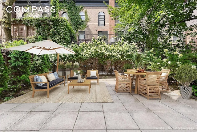 184 Clinton Ave Unit Garden1, New York City, NY 11205 - view of patio with an outdoor living space