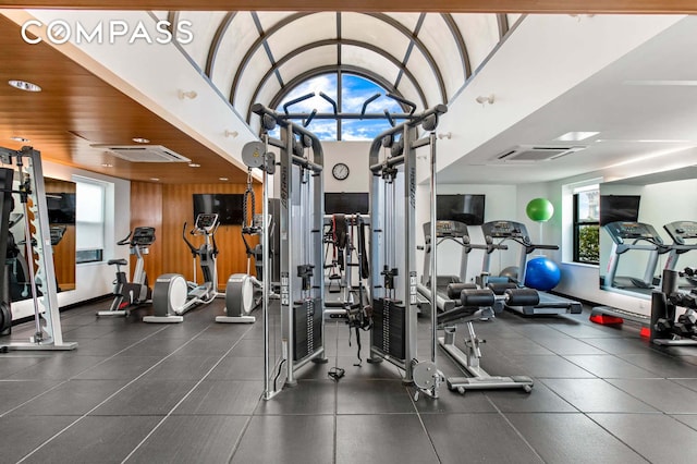 exercise room with visible vents