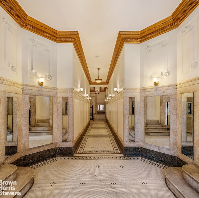 139 E 30th St Unit 5C, New York City, NY 10016 - common area featuring a decorative wall, wainscoting, and ornamental molding