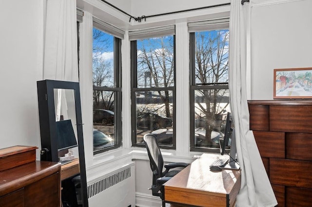 office with radiator heating unit