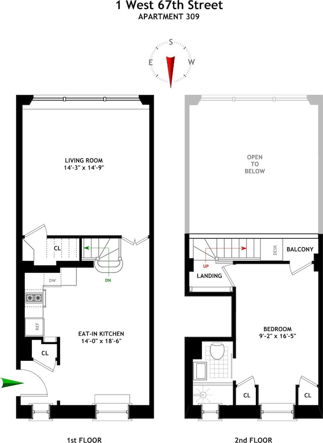 1 W 67th St Unit 309, New York City, NY 10023 - floor plan / room layout
