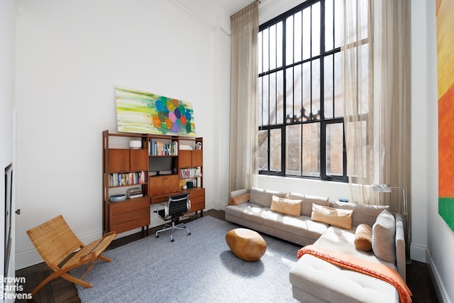 1 W 67th St Unit 309, New York City, NY 10023 - office featuring baseboards, healthy amount of natural light, and wood finished floors