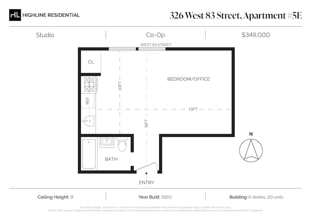 326 W 83rd St Unit 5E, New York City, NY 10024 - room layout