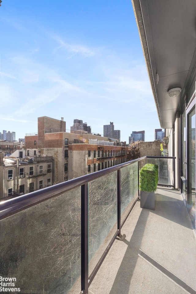 balcony with a city view