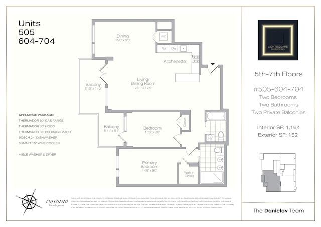 350 W 44th St Unit 704, New York City, NY 10036 - home floor plan