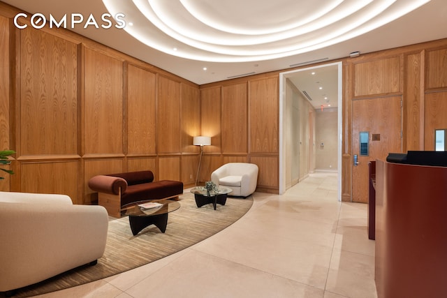 250 E 21st St Unit 10A, New York City, NY 10010 - common area with wooden walls and recessed lighting