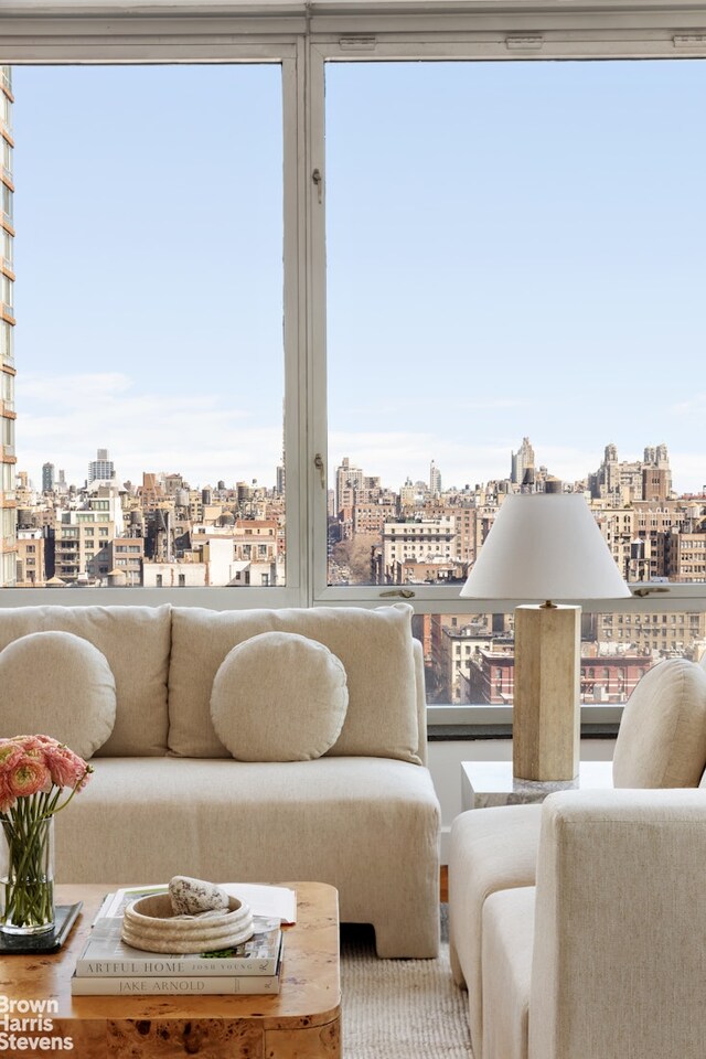 150 Columbus Ave Unit 18F, New York City, NY 10023 - living room with a city view