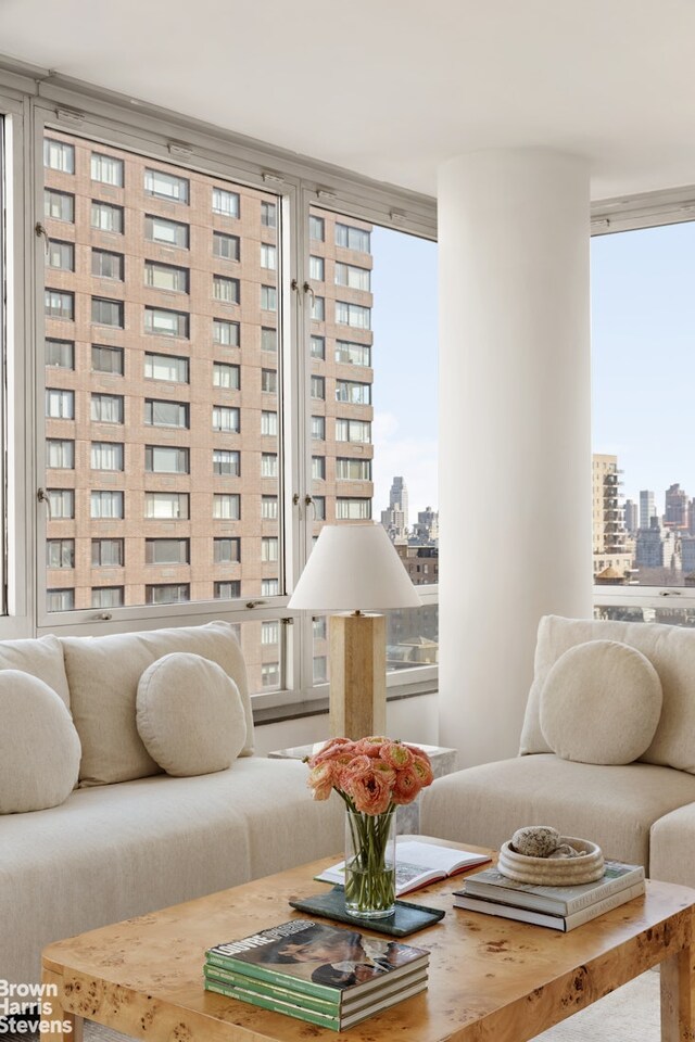150 Columbus Ave Unit 18F, New York City, NY 10023 - living area featuring a city view