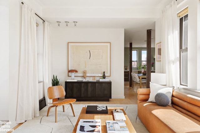 interior space with wood finished floors