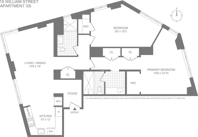 15 William St Unit 33I, New York City, NY 10004 - floor plan / room layout