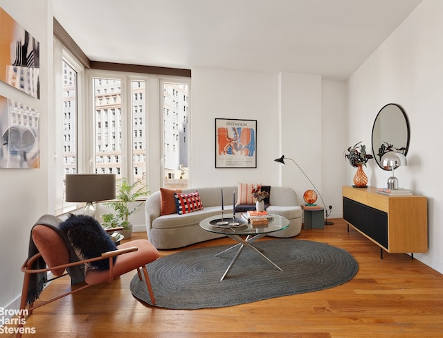 15 William St Unit 33I, New York City, NY 10004 - living room featuring wood finished floors and baseboards
