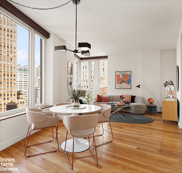 15 William St Unit 33I, New York City, NY 10004 - dining area featuring light wood-type flooring and baseboards