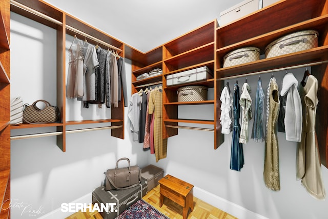 view of walk in closet