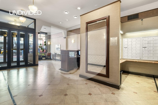 community lobby with visible vents