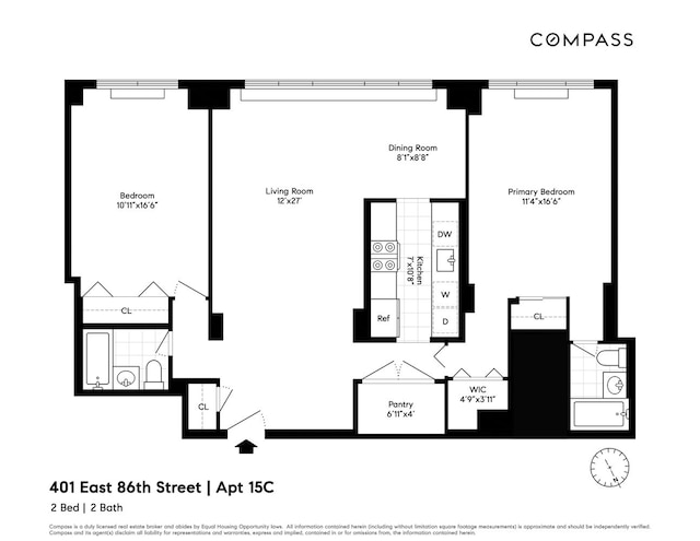 401 E 86th St Unit 15C, New York City, NY 10028 - view of floor plan / room layout