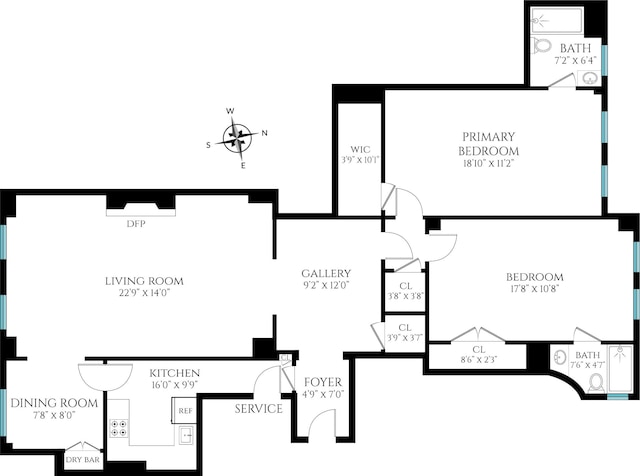 14 Sutton Pl S Unit 4C, New York City, NY 10022 - view of property floor plan