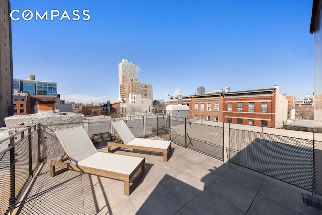 balcony with a view of city