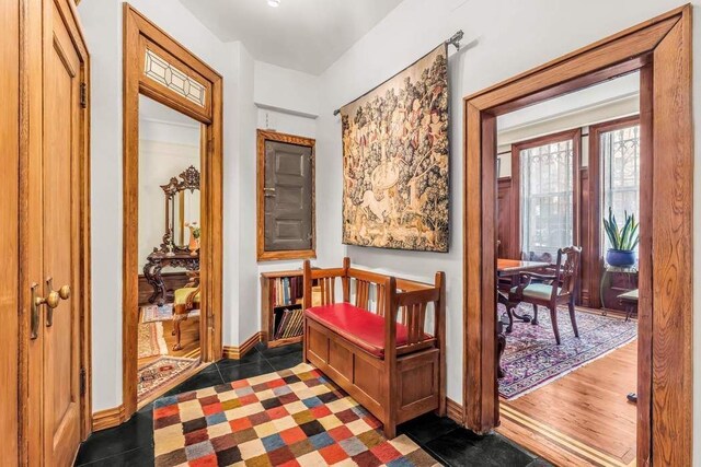 800 Riverside Dr Unit Duplex 1, New York City, NY 10032 - living area with decorative columns and wood finished floors