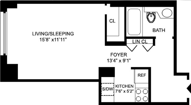 393 W 49th St Unit 3M, New York City, NY 10019 - floor plan / room layout