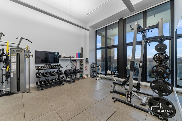 200 11th Ave Unit 7S, New York City, NY 10011 - exercise room with a towering ceiling