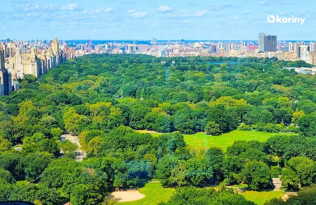 aerial view featuring a view of city