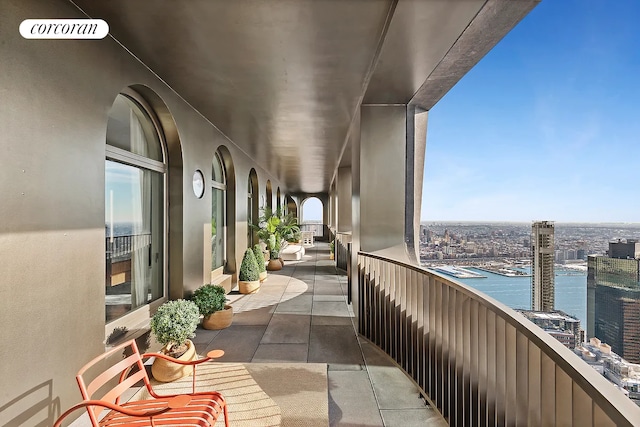balcony with a water view