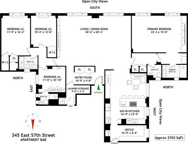 345 E 57th St Unit 8Ab, New York City, NY 10022 - property floor plan