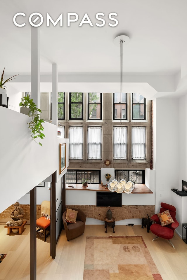 living area featuring wood finished floors