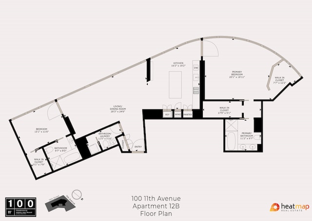 100 11th Ave Unit 12-B, New York City, NY 10011 - property floor plan