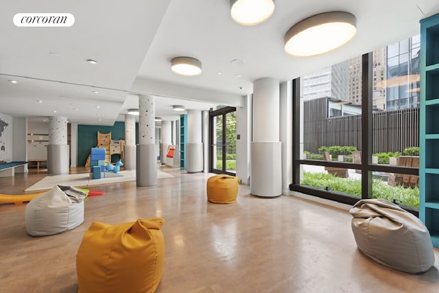 101 Warren St Unit 1720, New York City, NY 10007 - building lobby with floor to ceiling windows