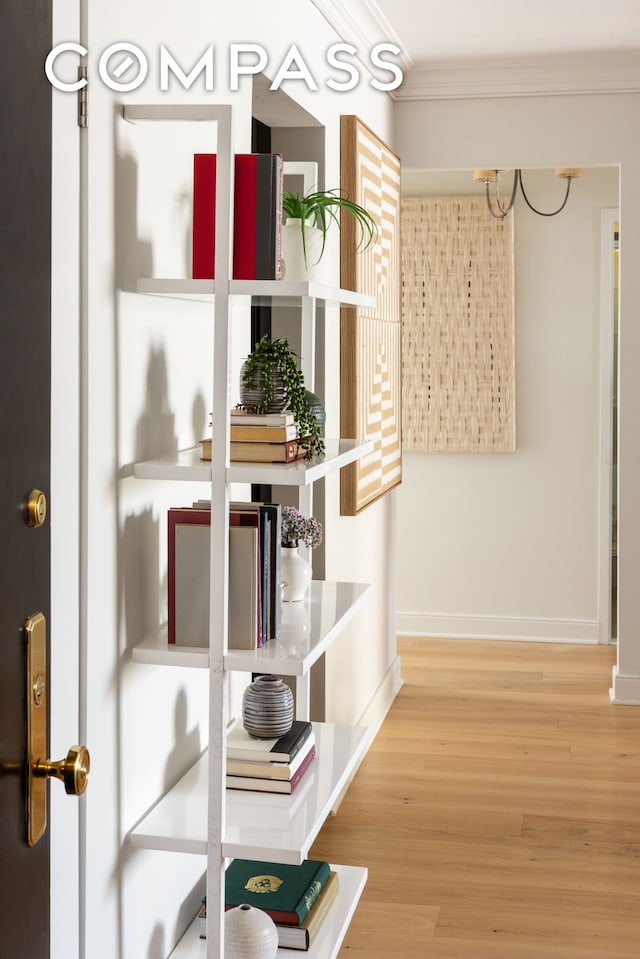 32 E 76th St Unit 805, New York City, NY 10021 - detailed view of crown molding and wood finished floors