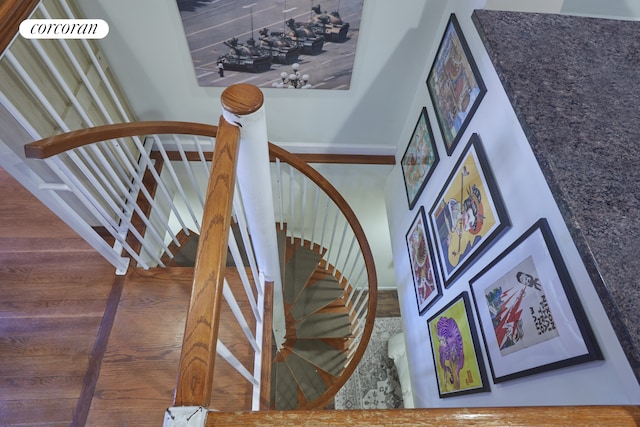 658 Park Pl Unit 1, New York City, NY 11216 - stairway featuring wood finished floors